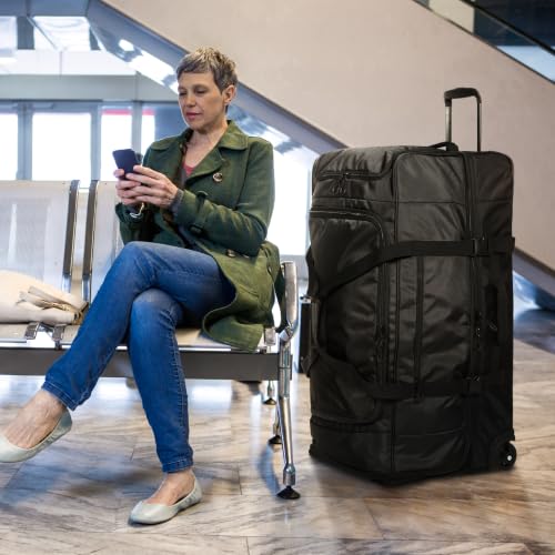33" Large Rolling Duffle Bag with Wheels and Handle for Travel