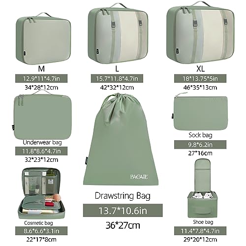 8 Set Packing Cubes Luggage Packing Organizers for Travel Accessories