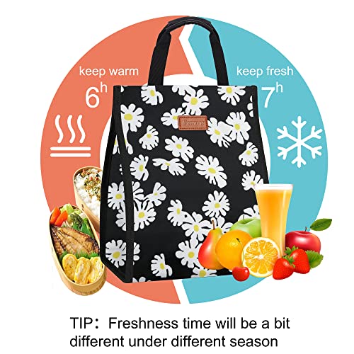 Lunch Bags for Women Insulated Reusable Lunch Tote with Internal Pocket