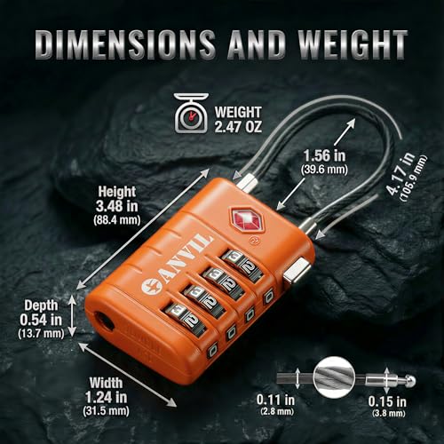 TSA Approved Luggage Locks with Search Alert Indicator (2 Count)