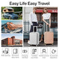 Large Checked Luggage with Cup Phone Holder and Charger Hard Shell Suitcases with Spinner Wheels