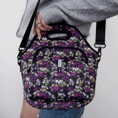 LunchTote Zippered Bag Insulated Neoprene Caddy (After Dark / X-Large 6.5 Quart Lunch Tote)