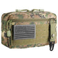 Tactical Molle Admin Pouch Utility Laser Cut EDC Tool Pouch Bag Horizontal Modular Pouches Include US Flag Patch and Keychain