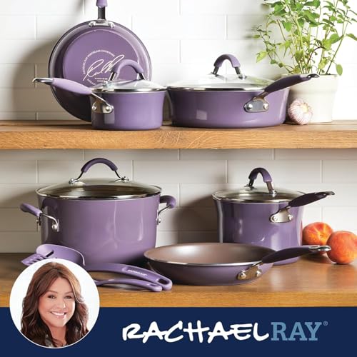 Cucina Nonstick Cookware Purple Pots and Pans Set