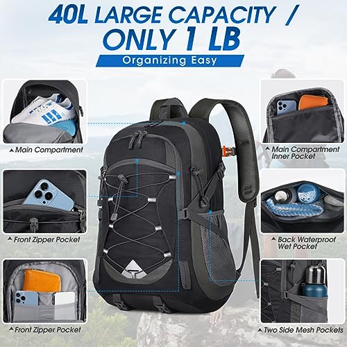 Hiking Backpack 40L Packable Lightweight Camping Daypack Men Women