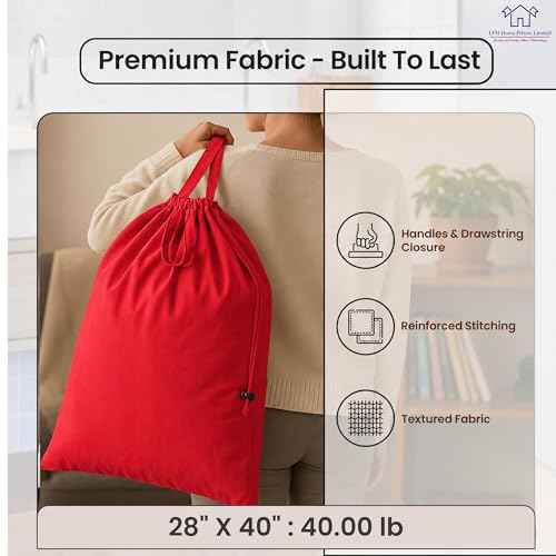 LFH Home Cotton Rich Large Premium Canvas Laundry Bag (6 Count)