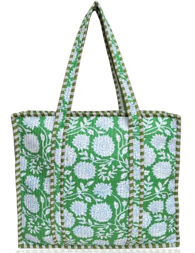 100% Cotton Quilted Tote Bag For Women
