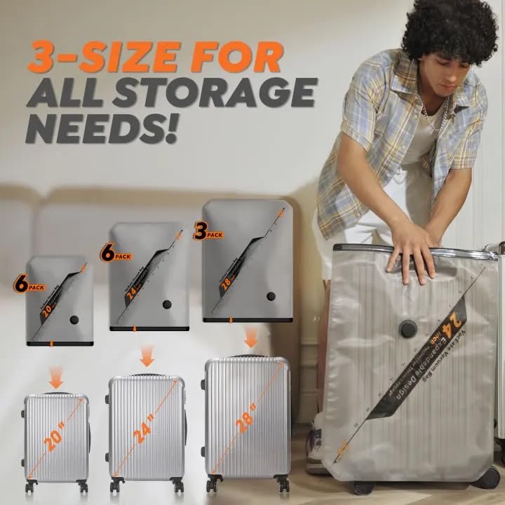 Rechargeable Wireless Pump Travel Storage Bags Set (16 Count)