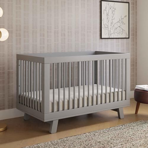 Hudson 3-in-1 Convertible Baby Crib, Grey