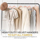 50 Pack New Premium Quality Velvet Hangers Ultra Thin Non Slip Adult Felt Space Saving Hangers for Closet Heavy Duty Coat Pants Jackets Dress Hangers 360° Swivel Hook Hold Upto 10lbs Rose Gold (50 Count)