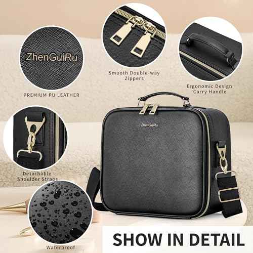 Travel Makeup Bag with LED Mirror