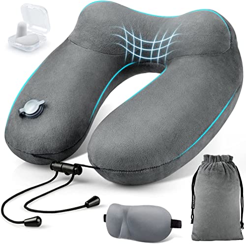Inflatable Travel Neck Pillow for Airplanes