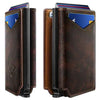 Men Slim Leather Wallet Metal Case Money Clip