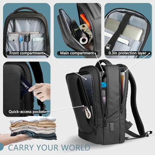 Laptop Backpack for Men for 15.6 Inch Computer Bag with USB A&C Charger