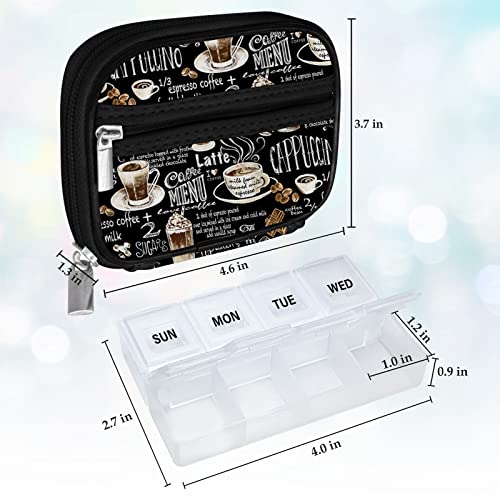 Weekly Travel Pill Organizer Pill Case for Purse with Removable 7 Day Pill Box