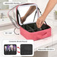 Travel Makeup Bag with Mirror & 8 Adjustable EVA Dividers