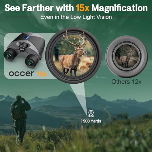15x30 Binoculars for Adults Kids Easy Focus for Bird Watching Black