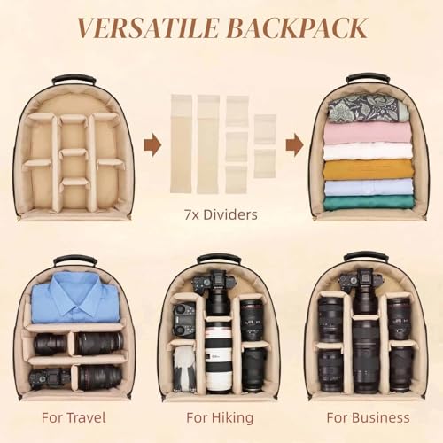 Camera Backpack Classic PU Leather for DSLR
