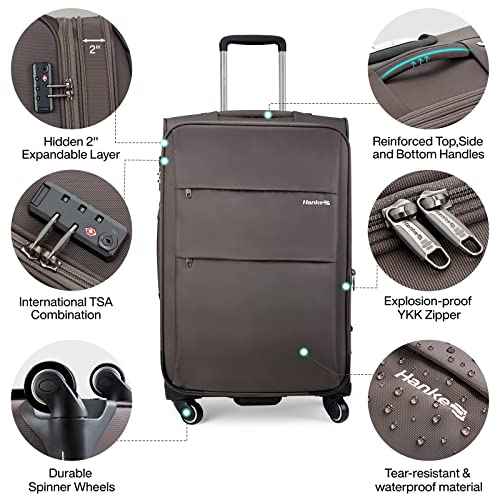 28 Inch Luggage with Spinner Wheels Expandable Large Suitcase with Wheels Softside Check in Luggage Rolling Suitcase with Lock Lightweight Travel Luggage for Men and Women