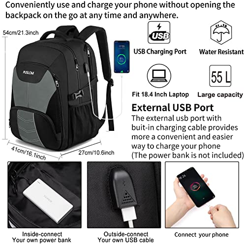 Extra Large Travel Laptop Backpack for Men 55L