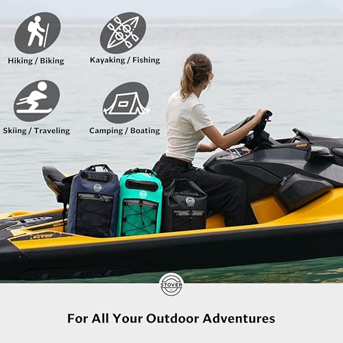 5/10/25/30/40L Waterproof Dry Bag & Phone Case - Large Floating Dry Backpack for Kayaking, Travel, Hiking, Fishing, Camping, Motorcycles & Beach, Heavy-Duty Roll Top Men/Women (Navy Blue)