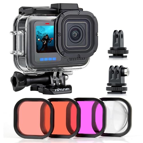 Waterproof Case with Dive Filter for GoPro Hero 13 12 11 10 9 Black