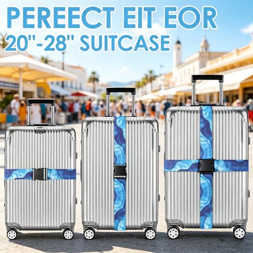 4 Pack Luggage Straps for Suitcases Adjustable Luggage Belt Suitcase Strap Travel Bag Accessories (4 Count)