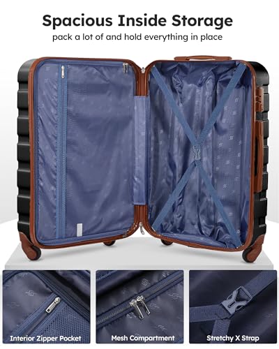 Luggage 3 Piece Sets Hard Shell Luggage Set with Spinner Wheels (3 Count)