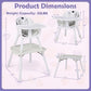 6-in-1 High Chair, Convertible Highchair for Babies and Toddlers/Kids Chair Table Set/Infant Feeding Chair w/Safety Harness, PU Leather Cushion & Removable Food Tray (White)
