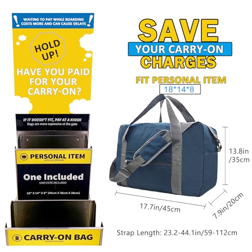 For Spirit Airlines Personal Item Bag 18x14x8 in Underseat Carry