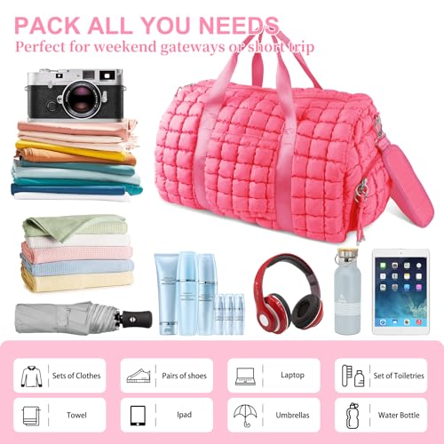Quilted Travel Duffle Bag Gym Bag for Women