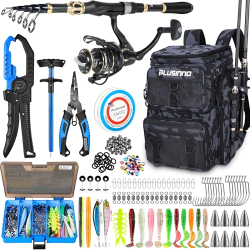 Fishing Backpack with Fishing Rod Gear Holders Tackle Box