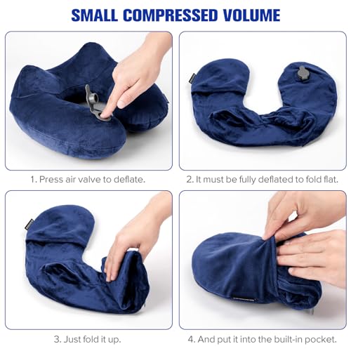 Inflatable Travel Pillow for Sleeping Airplane