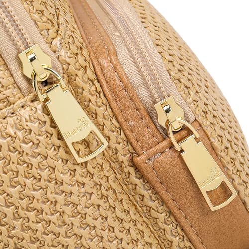 Faux Straw Crossbody Bags for Women Small RFID Summer Sling Bag