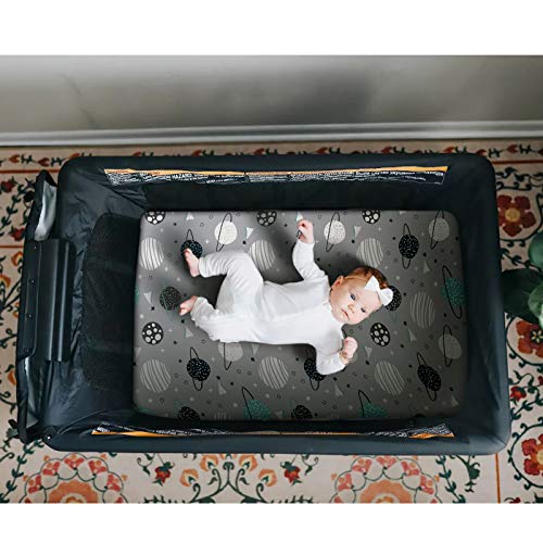 Pack n Play Stretchy Fitted Playard Sheet Set BROLEX 2 Pack Portable Mini Crib Sheets (2 Count)