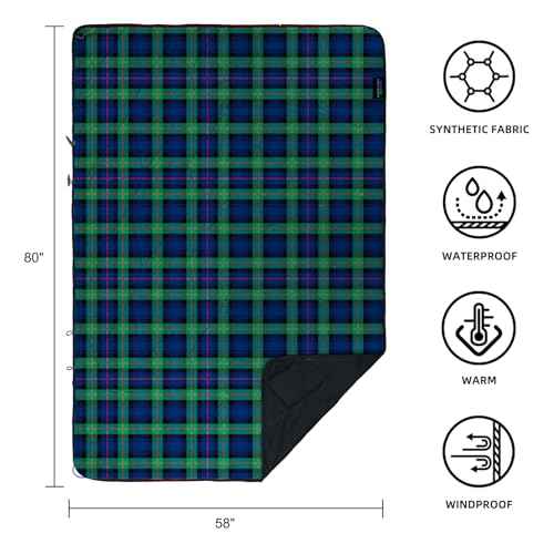 Large Waterproof Outdoor Blanket Thick Fleece 80" x 58"