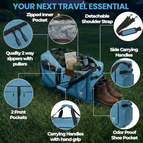 Travel Duffle Bag for Women & Men. Extra Large Foldable Duffel Bags