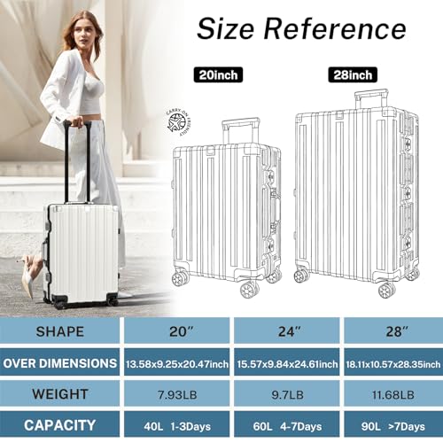 Zipperless Luggage with Spinner Wheels 100% PC Hardside 24in Suitcase
