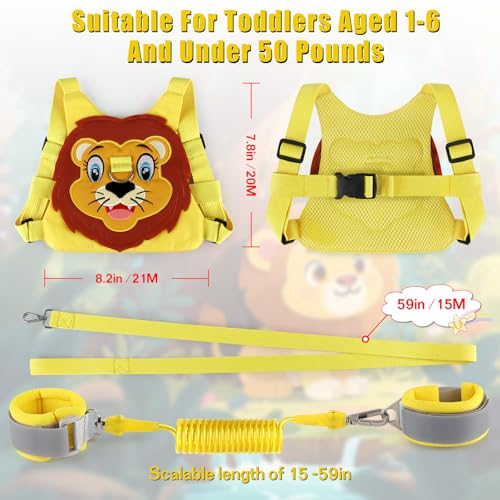 Toddlers Leash + Anti Lost Wrist Link Child Kids Safety Harness Kids Walking Wristband Assistant Strap Belt for Boys Pink Christmas Gift