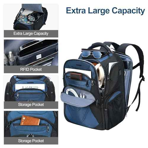 Travel Laptop Backpack 18.4 Inch XXXL Computer Backpack for Men