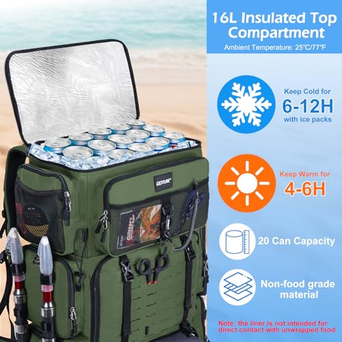 Fishing Tackle Backpack with Cooler