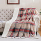 Sherpa Fleece Throw Blanket 80" x 90" Reversible Plush Fluffy Large Big Blanket Lattice Flannel Blankets for All Season Use