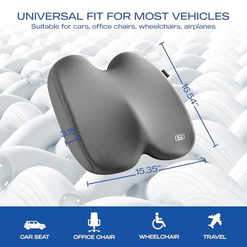 Seat Cushion Ergonomic Memory Foam Cushion for Long Sitting Hours on Office & Home Chair