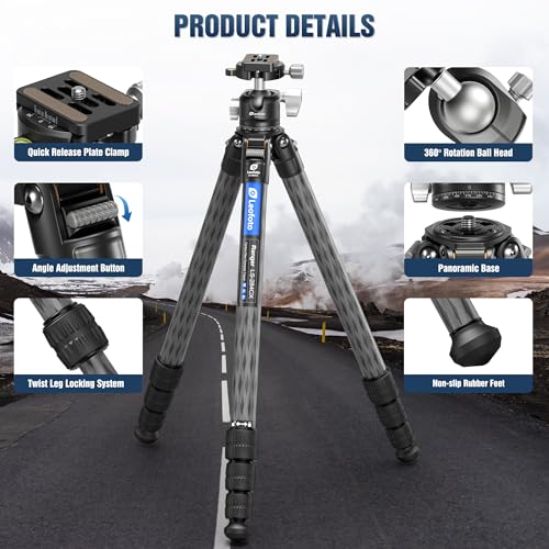 Carbon Fiber Tripod for Camera with 360° Panoramic Ball Head
