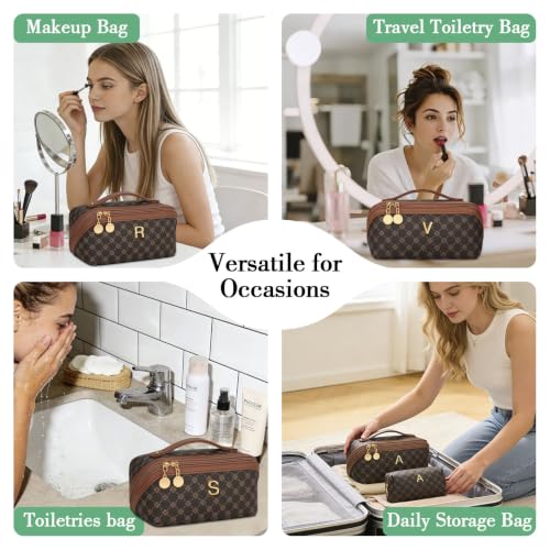 Initial Makeup Bag Personalized Gift for Women Teen Girls