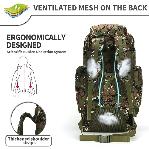 70L Camping Hiking Backpack Tactical Backpack Military Molle Rucksack Backpack for Outdoor