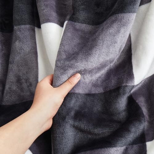 Sherpa Blanket Fleece Throw Blanket Full Queen Plaid Thick Bed Blanket