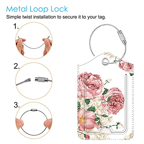 Luggage Tags Privacy Cover ID Label for Travel Bag Suitcase (2 Count)