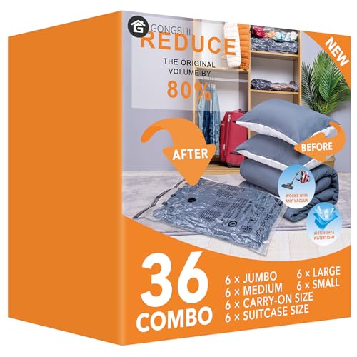 Vacuum Storage Bags for Clothing (36 Count)
