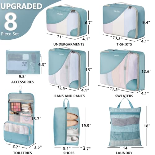 8 Set Packing Cubes for Travel (8 Count)